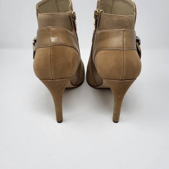 Marc Fisher QM Shimmee Leather Suede High Heel Open Toe Boots Booties Zip 9.5 M - Picture 4 of 11